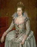 Attributed to John de Critz the Elder Portrait of Anne of Denmark oil on canvas